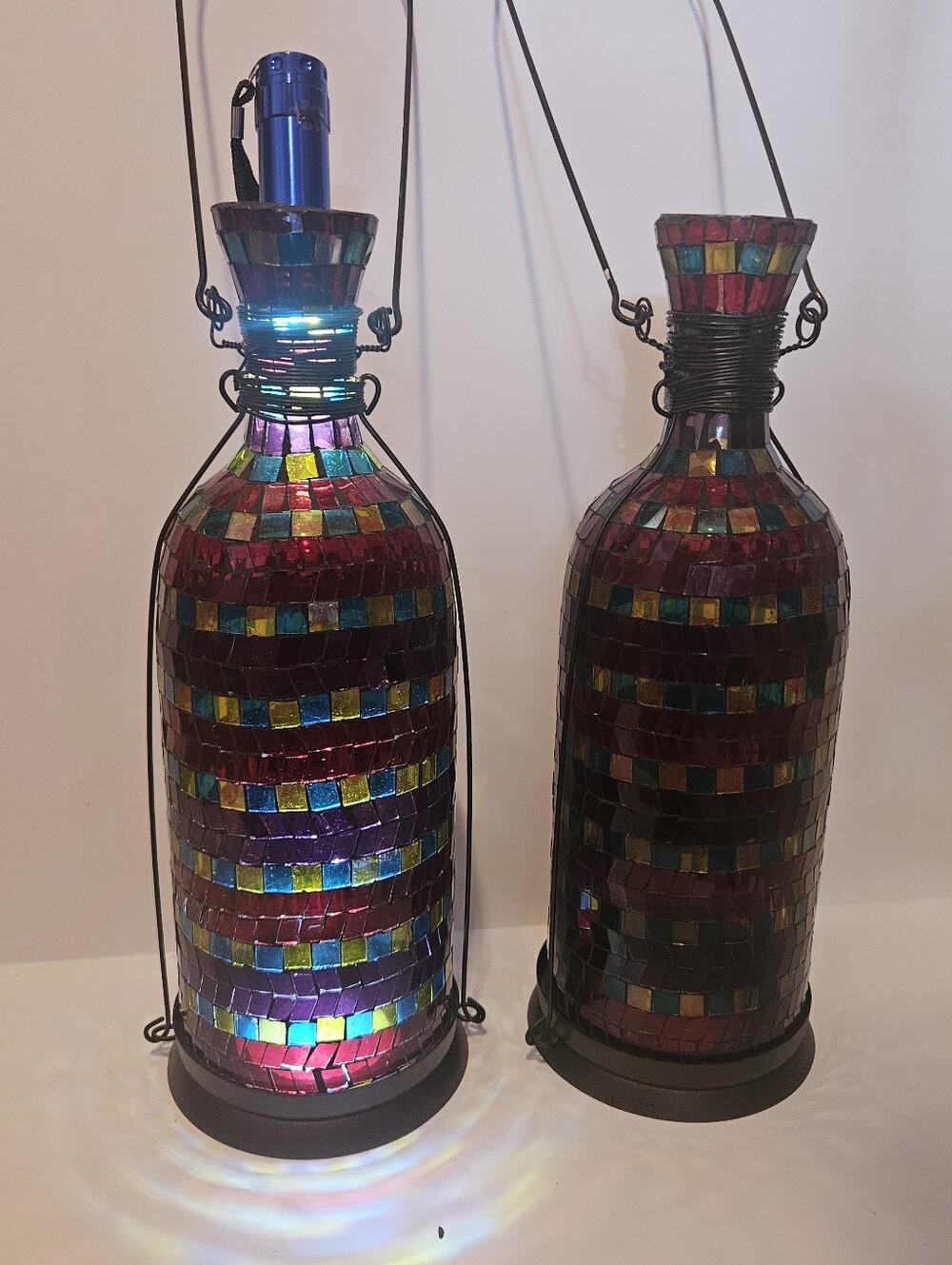 Pier 1 Imports Morrocan Lanterns Large Hang or Table Accent Glass Mosaic